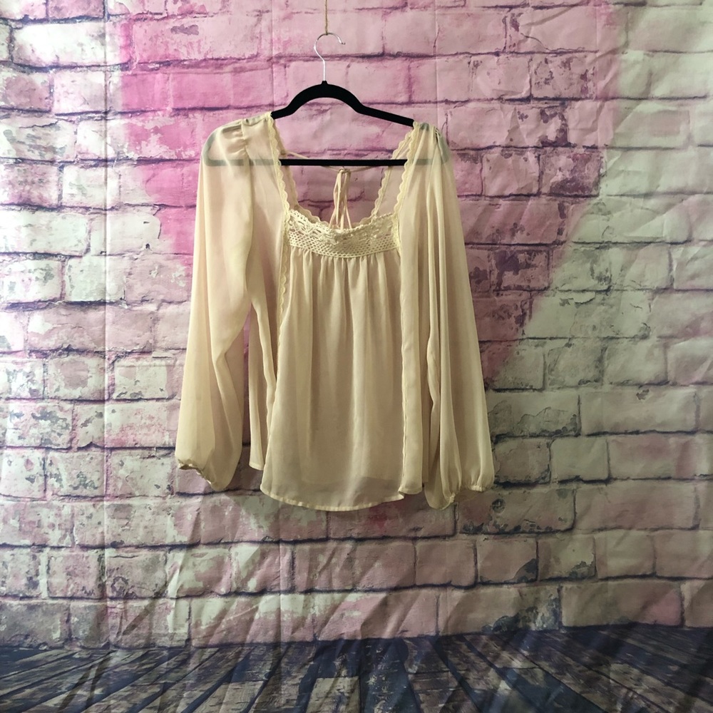 cream sheet blouse